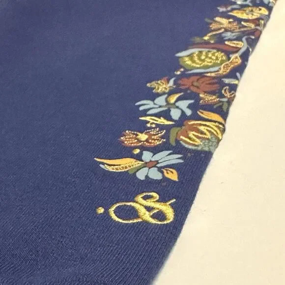 Scotch & Soda Hoodie Men’s Size Medium Floral Graphic Embroidered Navy Blue NWT - Picture 4 of 9